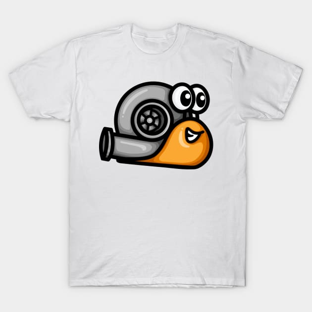 Turbo Snail Version 1 - Orange T-Shirt by hoddynoddy